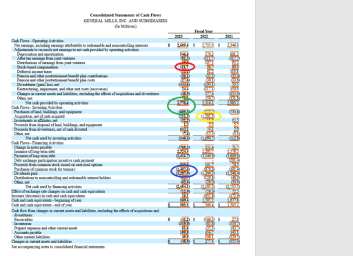 GIS's cash flow statement